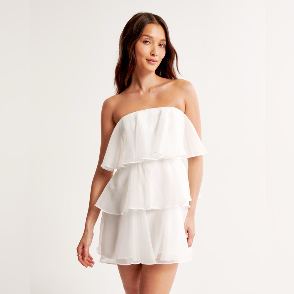 Abercrombie & Fitch Organza Tiered Mini Dress